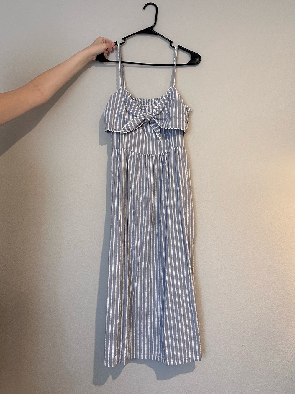 Old Navy Blue and White Striped Midi Sundress, Size L